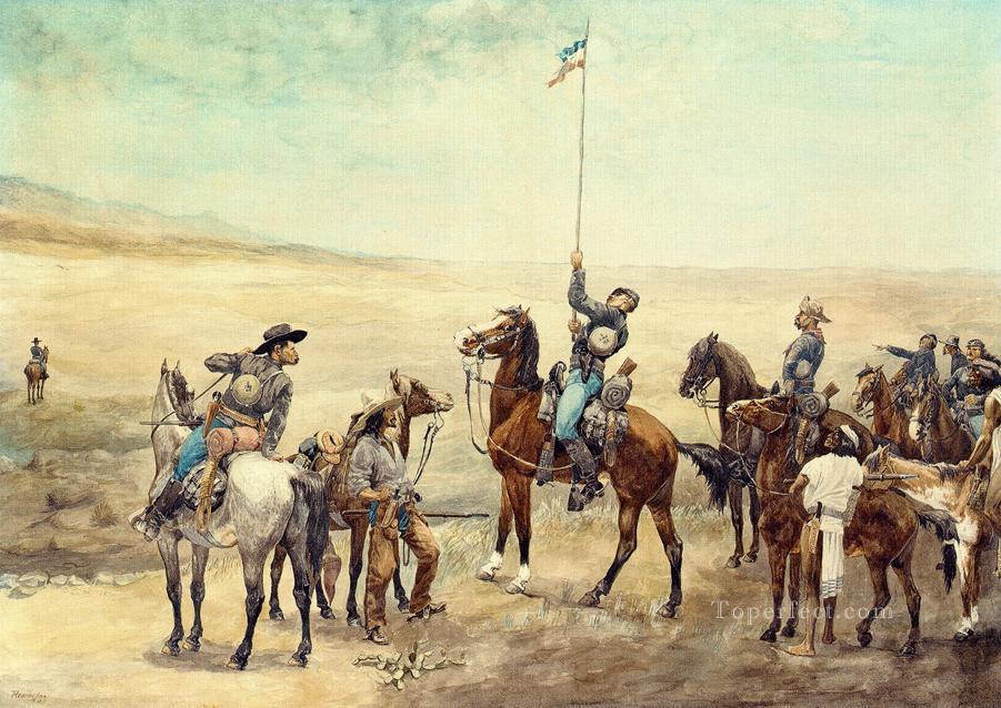 Signaling the Main Command Old American West Frederic Remington Oil Paintings